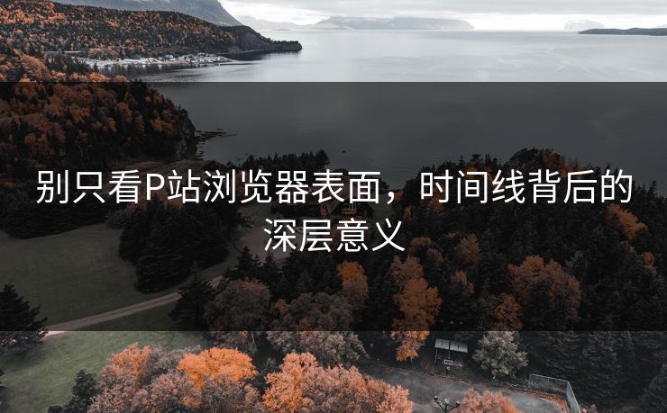 别只看P站浏览器表面，时间线背后的深层意义-第1张图片-p站短视频 - p站助手精选网
